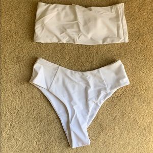 Zaful high waisted bandeau bikini set